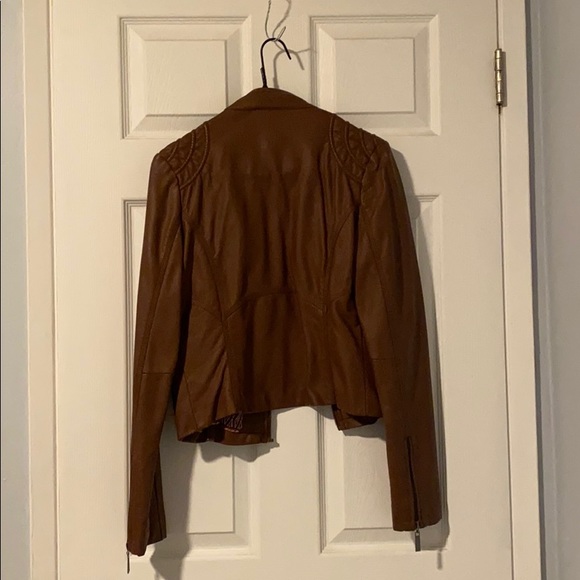 Brown Faux Leather Jacket (S) - Picture 2 of 2